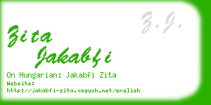 zita jakabfi business card